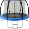 Monzana Trampolin Ø 244/305 Cm Rheinland GS Zertifiziert Komplettset Inkl. Sicherheitsnetz Innen Leiter Randabdeckung Kindertrampolin Gartentrampolin, Größe Ø:244 Cm