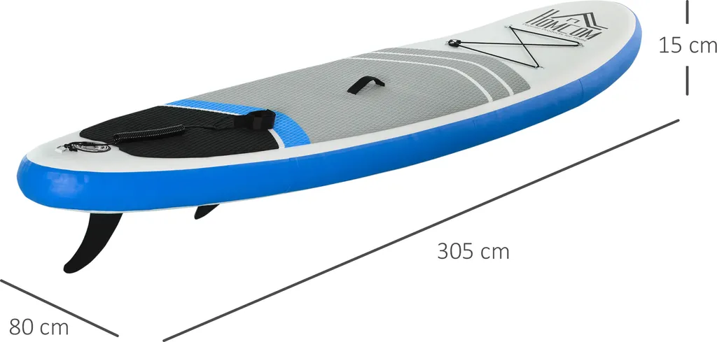 HOMCOM Aufblasbares Surfbrett Surfboard Stand Up Board Mit Paddel Rutschfest Inkl. Ausrüstung PVC EVA 305 X 80 X 15 Cm 4 HOMCOM Aufblasbares Surfbrett Surfboard Stand Up Board Mit Paddel Rutschfest Inkl. Ausrüstung PVC EVA 305 X 80 X 15 Cm – Bild 4