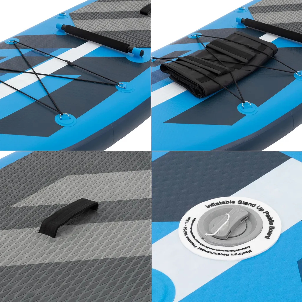 ECD Germany Aufblasbares Stand Up Paddle Board Mit Kajak Sitz | 320x82x15 Cm | Blau | Aus PVC | Bis 120kg | Inkl. Pumpe Tragetasche Zubehör | SUP Board Paddling Board Paddelboard Surfboard Sitzfunktion 2 ECD Germany Aufblasbares Stand Up Paddle Board Mit Kajak Sitz | 320x82x15 Cm | Blau | Aus PVC | Bis 120kg | Inkl. Pumpe Tragetasche Zubehör | SUP Board Paddling Board Paddelboard Surfboard Sitzfunktion – Bild 2