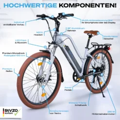BLUEWHEEL 26" Innovatives Damen E-Bike, Deutsche Qualitätsmarke, EU Konform Top City Ebike + Nabenmotor, Shimano 7 Gänge + 25 Km/h Fullspeed, Bis 150 Km Reichweite & App, BXB85 Electric Bike -Globbervi Verkaufe 99b9f338e9824f50e33f668410b23713