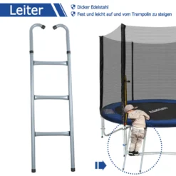 LZQ Ø366cm/12FT Kindertrampolin Gartentrampolin Komplettset Mit Sicherheitsnetz, Leiter, Randabdeckung & Zubehör, Rheinland Getestet -Globbervi Verkaufe 9a0d2760441f2e995df27e2bc3861a7a