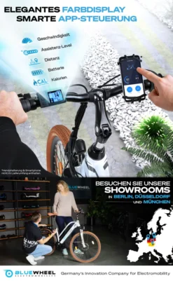 BLUEWHEEL 26" Innovatives Damen E-Bike, Deutsche Qualitätsmarke, EU Konform Top City Ebike + Nabenmotor, Shimano 7 Gänge + 25 Km/h Fullspeed, Bis 150 Km Reichweite & App, BXB85 Electric Bike -Globbervi Verkaufe 9c8a673f1e9a60094200afef4e6ae15a