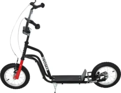 HOMCOM Kinderroller Lenker Verstellbar Scooter Tretroller Cityroller Kinder Roller Kickboard Mit Luftreifen 12 Zoll Ab 5 Jahre Schwarz 120 X 58 X 75-80 Cm -Globbervi Verkaufe 9e75abf6175825f0691bae17a73b4723