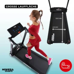 Miweba Sports Laufband Home Track HT3000 - Klappbar - Mit Steigung - 1300 Watt - 1-16 Km/h - 12 Programme, Klappbar - Tablethalterung - Fitnessgeräte (Schwarz / Weiß) -Globbervi Verkaufe 9e77522b49a65be6797b6141260a716c