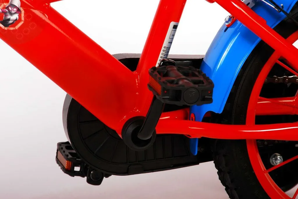 Kinderfahrrad Marvel Spider-Man 14 Zoll Rot/Blau Mit 2 Felgenbremsen, Stützrädern, Trinkflasche 10 Kinderfahrrad Marvel Spider-Man 14 Zoll Rot/Blau Mit 2 Felgenbremsen, Stützrädern, Trinkflasche – Bild 10