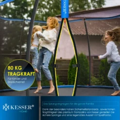 KESSER® Trampolin Gartentrampolin | Rheinland GS | Kindertrampolin Bis 150 Kg | Komplettset Mit Sicherheitsnetz Regenabdeckung, Leiter, Randabdeckung & Zubehör, Farbe:Blau / Schwarz, Größe:244 Cm -Globbervi Verkaufe 9fa5773512b2aabf2c06b6d3f218786f