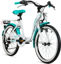 Bergsteiger Atlantis 20 Zoll Kinderfahrrad, Geeignet Für 6, 7, 8, 9 Jahre, StVZO, Shimano 6 Gang-Schaltung, Mädchen-Fahrrad Mit Dynamo-Licht