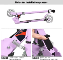 COSTWAY Scooter Höhenverstellbar, Kinder Roller Klappbar, Kickroller Mit 2 Blinkenden Räder, Tretroller, Kinderroller, Cityroller Für Kinder Ab 4 Jahre, 70 Kg Tragkraft -Globbervi Verkaufe a001f2c8185f5b31ee8c9d379fea735f