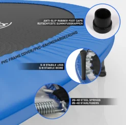 Physionics® Fitness Trampolin - Durchmesser Ø 96 Cm, Indoor Und Outdoor, Max: 100 KG, Mit Randabdeckung - Kindertrampolin, Gartentrampolin, Mini Trampolin, Klappbar -Globbervi Verkaufe a0e1ff43aada0b5d47469c7b33be0391