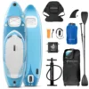 Messe-Neuheit 2020! Premium WBX SUP-Board Mit 2in1 Sichtfenster, Action-Cam Ready +9in1 Set, Deutsche Qualitätsmarke, Aufblasbares Stand Up Paddel Board, Wassersport Kajak Sitz, Paddling Surfbrett