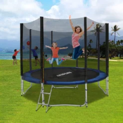 LZQ Ø366cm/12FT Kindertrampolin Gartentrampolin Komplettset Mit Sicherheitsnetz, Leiter, Randabdeckung & Zubehör, Rheinland Getestet -Globbervi Verkaufe a1b0618688888335123145a03b0160eb