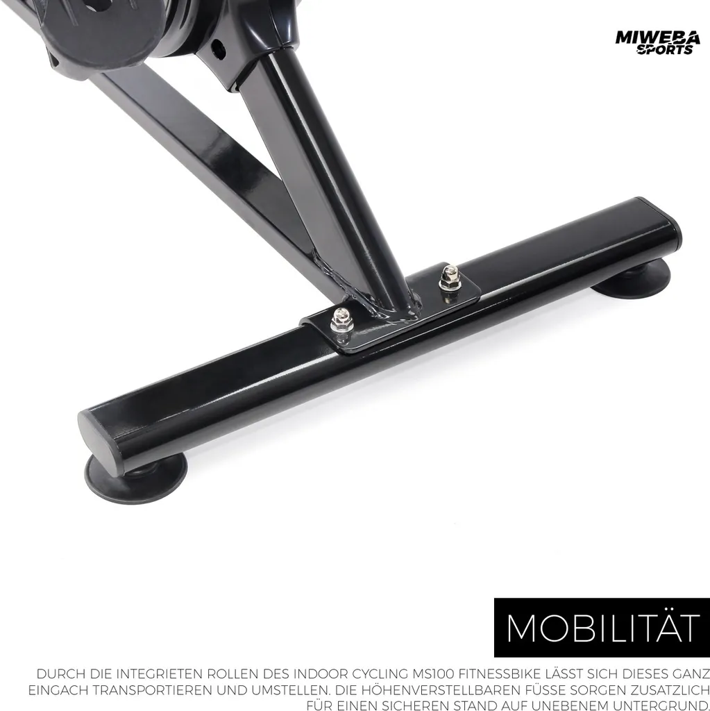 Miweba Sports Profi Speedbike MS100, 10 Kg Schwungmasse, Handyhalterung, Pulsmessung, LCD Display, Indoor Cycle, Bike, Heimtrainer, Fahrrad, Fitnessbike, Trimmrad, Fitnessfahrad, Cardio 8 Miweba Sports Profi Speedbike MS100, 10 Kg Schwungmasse, Handyhalterung, Pulsmessung, LCD Display, Indoor Cycle, Bike, Heimtrainer, Fahrrad, Fitnessbike, Trimmrad, Fitnessfahrad, Cardio – Bild 8