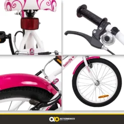 Actionbikes Kinderfahrrad Butterfly 20 Zoll - Kinder Fahrrad - V-Brake Bremsen - Kettenschutz - Fahrradständer - Kinderrad - Jugend Fahrrad - Rad - Bike - Mädchen - Weiß/Pink - 6-9 Jahre -Globbervi Verkaufe a207f240683596bd6024775a724deb6a