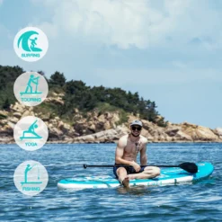 FunWater - SUP Board Stand Up Paddle Board, Surfboard Aufblasbar Paddel, Surfbrett Paddling, Paddle, SUP,SUP Board, Handpumpe, Finne, Sicherheitsleine -Globbervi Verkaufe a27e5a46c1261461dcc5b990158a8ee5