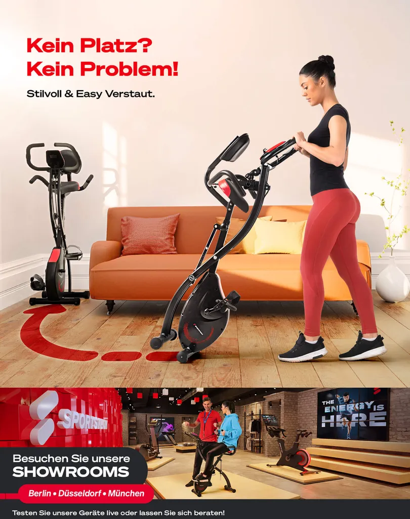 Sportstech 3in1 Premium Heimtrainer Mit Video Events & Multiplayer App, Fahrrad Mit Komfortsitz & Handpulssensoren, Ergometer Für Zuhause Klappbar, Fitness Power Ropes, Hometrainer X150 Bike 7 Sportstech 3in1 Premium Heimtrainer Mit Video Events & Multiplayer App, Fahrrad Mit Komfortsitz & Handpulssensoren, Ergometer Für Zuhause Klappbar, Fitness Power Ropes, Hometrainer X150 Bike – Bild 7