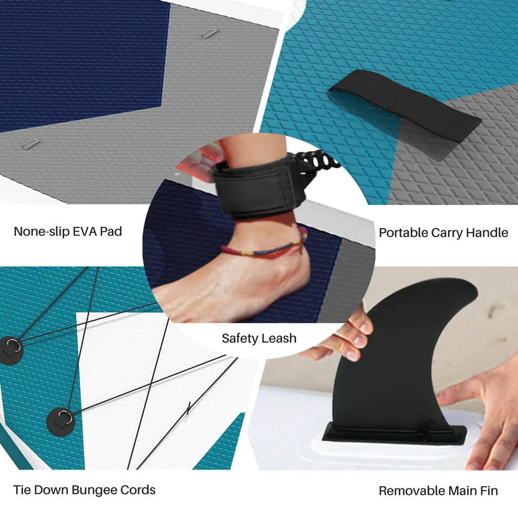 Stand Up Paddling Board Aufblasbar - Dskeuzeew SUP Paddle Board Set Tragfähigkeit 150KG, 320 X 80 X 15 Cm, Blau 5 Stand Up Paddling Board Aufblasbar - Dskeuzeew SUP Paddle Board Set Tragfähigkeit 150KG, 320 X 80 X 15 Cm, Blau – Bild 5