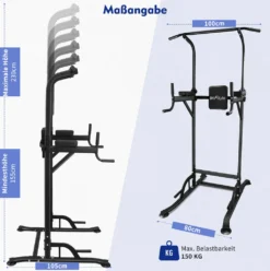 DH FitLife Power Tower Dip Station | Power Rack Mit Klimmzugstange, Dip Barren U. Rückentrainer | Kraftstation Kraftturm | Fitness Station | -Globbervi Verkaufe a7df5386ce4ce6758ff23bcadc28f445