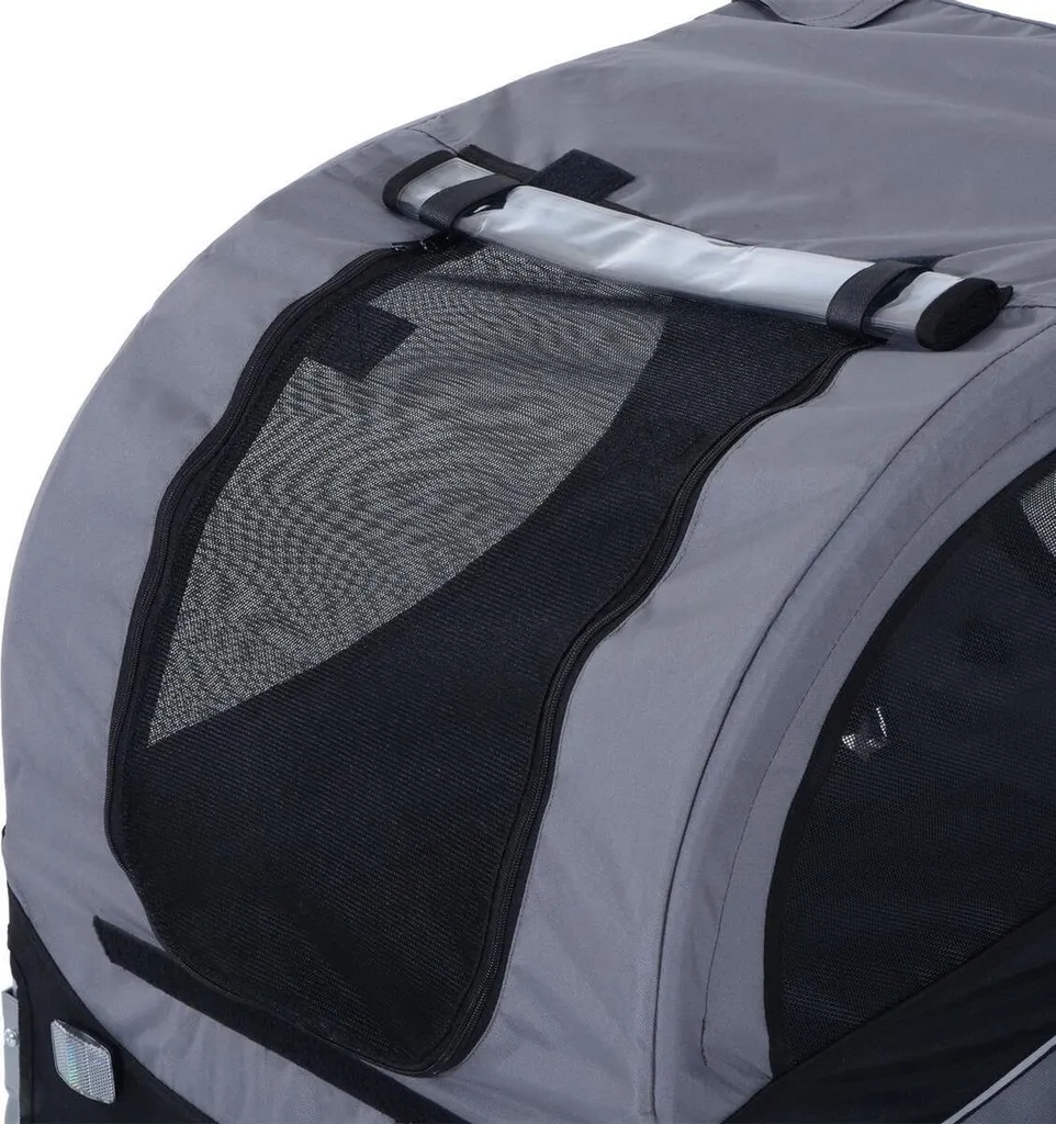 PawHut Hundeanhänger Fahrradanhänger Hundetransporter Hunde Fahrrad Anhänger Grau 130 X 73 X 90 Cm 13 PawHut Hundeanhänger Fahrradanhänger Hundetransporter Hunde Fahrrad Anhänger Grau 130 X 73 X 90 Cm – Bild 13