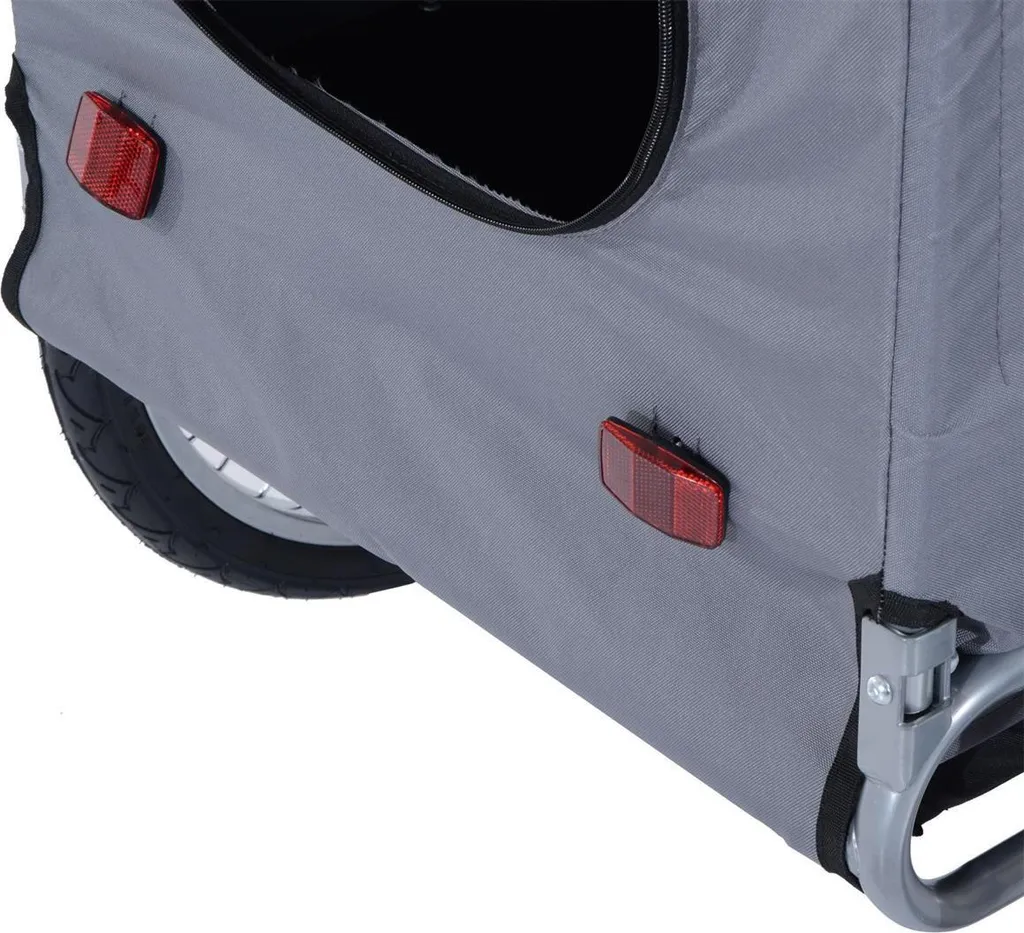 PawHut Hundeanhänger Fahrradanhänger Hundetransporter Hunde Fahrrad Anhänger Grau 130 X 73 X 90 Cm 16 PawHut Hundeanhänger Fahrradanhänger Hundetransporter Hunde Fahrrad Anhänger Grau 130 X 73 X 90 Cm – Bild 16