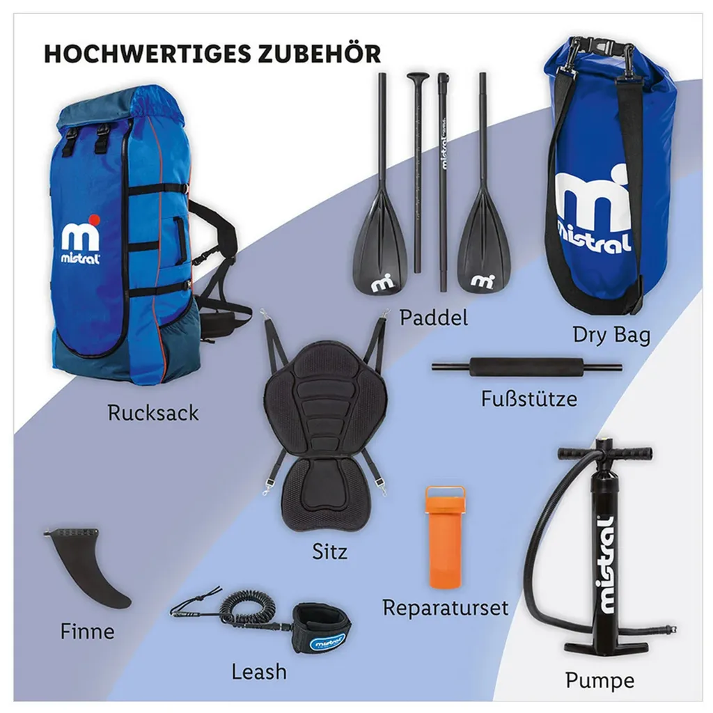 Mistral SUP-Paddel-Board Mit Doppelkammer-System Allround 10'6'' Mit Sitz + Zubehör 7 Mistral SUP-Paddel-Board Mit Doppelkammer-System Allround 10'6'' Mit Sitz + Zubehör – Bild 7