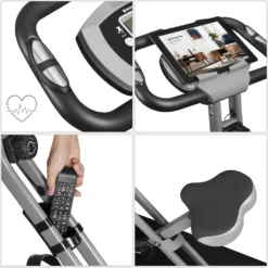SONGMICS X Bike Heimtrainer Fitnessbike, Bis 100 Kg Fitnessfahrrad Mit Bodenmatte, 8 Magnetische Widerstandseinstellungen Zusammenklappbar Schwarz SXB11BK -Globbervi Verkaufe aadad242311d6703ab2dca65c5ba7a27