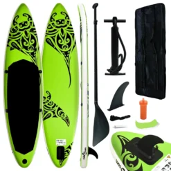VidaXL Aufblasbares Stand Up Paddle Board Set 320x76x15 Cm Grün