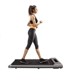 HomeFitnessCode Laufbänder, Elektrisch Klappbar Laufbänder, 750 W, Einstellbare Geschwindigkeit Von 1-10 Km, LCD-Bildschirm Und Kalorienzähler, Bis 100 Kg, Für Büro & Zu Hause, Grau