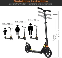 COSTWAY Scooter Roller Klappbar Tretroller 3 Höhen Verstellbar Cityroller 100kg Belastbar Kickscooter Kickroller Schwarz -Globbervi Verkaufe ac06ec575977563472c3d0ef94ca6b16