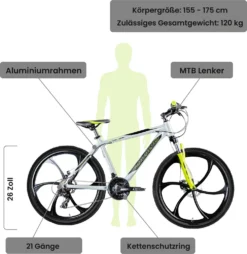 Galano Blast 26 Zoll Mountainbike 155 - 175 Cm MTB Hardtail Fahrrad 21 Gänge Scheibenbremsen Damen Herren Jugendliche Unisex -Globbervi Verkaufe ac649ff51cc2dd0f3b24075d27ea3f38