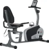 HOMCOM Liegeergometer Heimtrainer Fahrradtrainer Mit LCD-Anzeige Einstellbar Nutzergewicht Bis 110 Kg 8 Stufig Einstellbarem Magnetwiderstand Stahl ABS