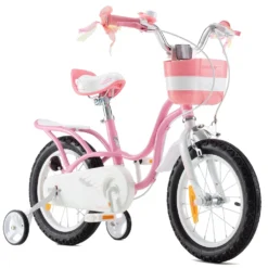 RoyalBaby Kinderfahrrad Jugendfahrrad, Mädchen Fahrrad 12 Zoll Mit Stützräder Kinderfahrrad Laufrad Kinder Fahrrad Kinderbike Mit Schwanenrahmen Geschenke Für Kinder