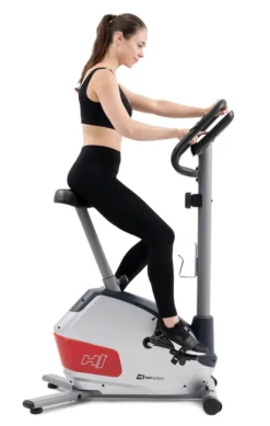 Hop-Sport Heimtrainer HS-035H Fitnessbike Zuhause Mit Computer Ergometer Belastbar 135kg Silber