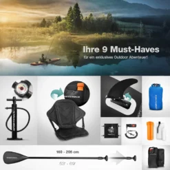 Premium 9in1 SUP Board Set + 2in1-Sichtfenster + Kajak-Sitz, Stand Up Paddle Board Aufblasbar, 6 Zoll Dick, Action Cam Holder, Wassersport Stand Up Paddling, Sportstech WBX300/320, Surfbrett -Globbervi Verkaufe ae6b9d1a37c1cbe4b2c2f733b6708fd2