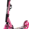 AREBOS Cityroller Tretroller Mit LED, Höhenverstellbar, Klappbar, Inkl. Tragegurt, Hand- & Trittbremse, Für Kinder Und Erwachsene, Bis 100kg Belastbar Roller, Pink