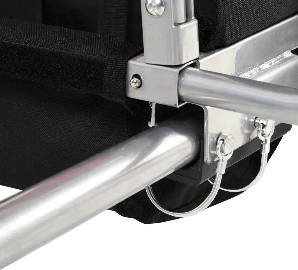 HOMCOM Kinderanhänger Fahrradanhänger Kinder Radanhänger Für 2 Kinder Mit Fahne Regenschutz Atmungsaktiv Stahl Orange+Schwarz 142 X 85 X 105 Cm 8 HOMCOM Kinderanhänger Fahrradanhänger Kinder Radanhänger Für 2 Kinder Mit Fahne Regenschutz Atmungsaktiv Stahl Orange+Schwarz 142 X 85 X 105 Cm – Bild 8