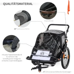 HOMCOM Kinderanhänger Fahrradanhänger Mit Aufbewahrungstasche Kinderwagen Mit Mesh-Tür Fahne Klappbarer Kinderanhänger 2 In 1 Design Metall Oxford Schwarz 160 X 83 X 96 Cm 14 HOMCOM Kinderanhänger Fahrradanhänger Mit Aufbewahrungstasche Kinderwagen Mit Mesh-Tür Fahne Klappbarer Kinderanhänger 2 In 1 Design Metall Oxford Schwarz 160 X 83 X 96 Cm -Globbervi Verkaufe b09a8a4f51e4af2b506b4be025d2dbab