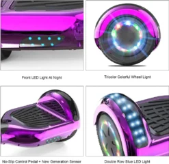 6.5 Zoll Hoverboard Elektro Skateboard Mit LED Leuchten & Bluetooth Musik Rosa -Globbervi Verkaufe b0a463f6813238d03e6a41719d74f909