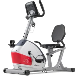 Hop-Sport Liegeergometer HS-035L Solo - Sitz-Heimtrainer Für Senioren - Liegefahrrad Belastbar Bis 135kg - Liegend Fahrradtrainer Für Zuhause Silber