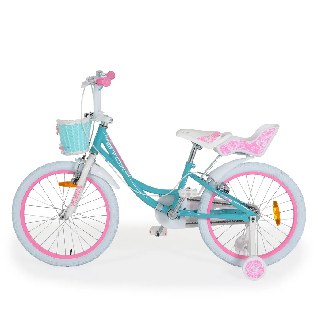 Byox Kinderfahrrad 20 Zoll Fashion Girl, Stützräder, Korb Am Lenker, Puppensitz Türkis 5 Byox Kinderfahrrad 20 Zoll Fashion Girl, Stützräder, Korb Am Lenker, Puppensitz Türkis – Bild 5