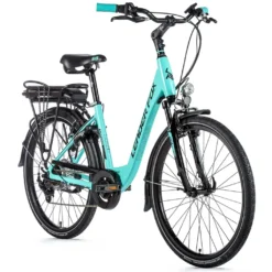 26 Zoll E-Bike LEADER FOX Latona Damen Fahrrad City 12,8 Ah Pedelec Türkis RH48