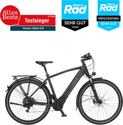 FISCHER E-Bike Pedelec Trekking VIATOR 6.0i Herren, Rahmenhöhe 55 Cm, 28 Zoll, Akku 504 Wh, Mittelmotor, Kettenschaltung, Brose Display, Schwarz -Globbervi Verkaufe b2ad113aed7f224a6fc7b65e2c9c4a85