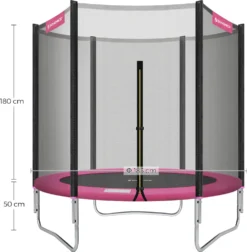 SONGMICS Trampolin Ø 183 Cm, Rundes Gartentrampolin Mit Sicherheitsnetz, Mit Gepolsterten Stangen, Sicherheitsabdeckung, Sicher, Outdoor, Schwarz -Globbervi Verkaufe b3279c82775e460afb1e18e3182f9549