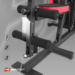 Hop-Sport HS-1054K Kraftstation Für Zuhause - Fitnessstation Mit 3 Stationen + 72 Kg, Inkl. Boxsack, Boxhandschuhe Und Kurzhanteln (2x1,5kg) -Globbervi Verkaufe b39dc01e1d18ab8c7c497d1bb47acc52