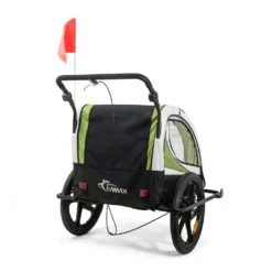 SAMAX 360° Drehbarer Fahrradanhänger 2in1 Jogger - In Grün - Black Frame -Globbervi Verkaufe b61141ac3e81a5b5ccd75b318ffad63d