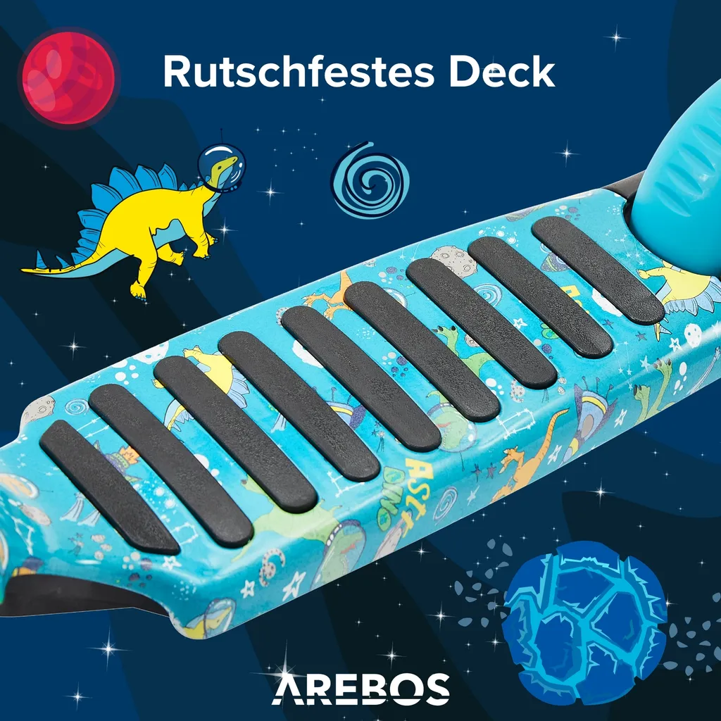 AREBOS Cityroller, Tretroller, Scooter, Höhenverstellbarer Lenker Und Sitz, LED-XXL Räder, Tritt-Bremse, Für Kinder, Bis 40 Kg Belastbarer Roller, Kickroller, Kickscooter, Blau 3 AREBOS Cityroller, Tretroller, Scooter, Höhenverstellbarer Lenker Und Sitz, LED-XXL Räder, Tritt-Bremse, Für Kinder, Bis 40 Kg Belastbarer Roller, Kickroller, Kickscooter, Blau – Bild 3