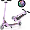 COSTWAY Scooter Höhenverstellbar, Kinder Roller Klappbar, Kickroller Mit 2 Blinkenden Räder, Tretroller, Kinderroller, Cityroller Für Kinder Ab 4 Jahre, 70 Kg Tragkraft
