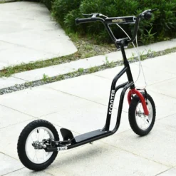 HOMCOM Kinderroller Lenker Verstellbar Scooter Tretroller Cityroller Kinder Roller Kickboard Mit Luftreifen 12 Zoll Ab 5 Jahre Schwarz 120 X 58 X 75-80 Cm -Globbervi Verkaufe b674018d9bba1e92fe75c829222791c6