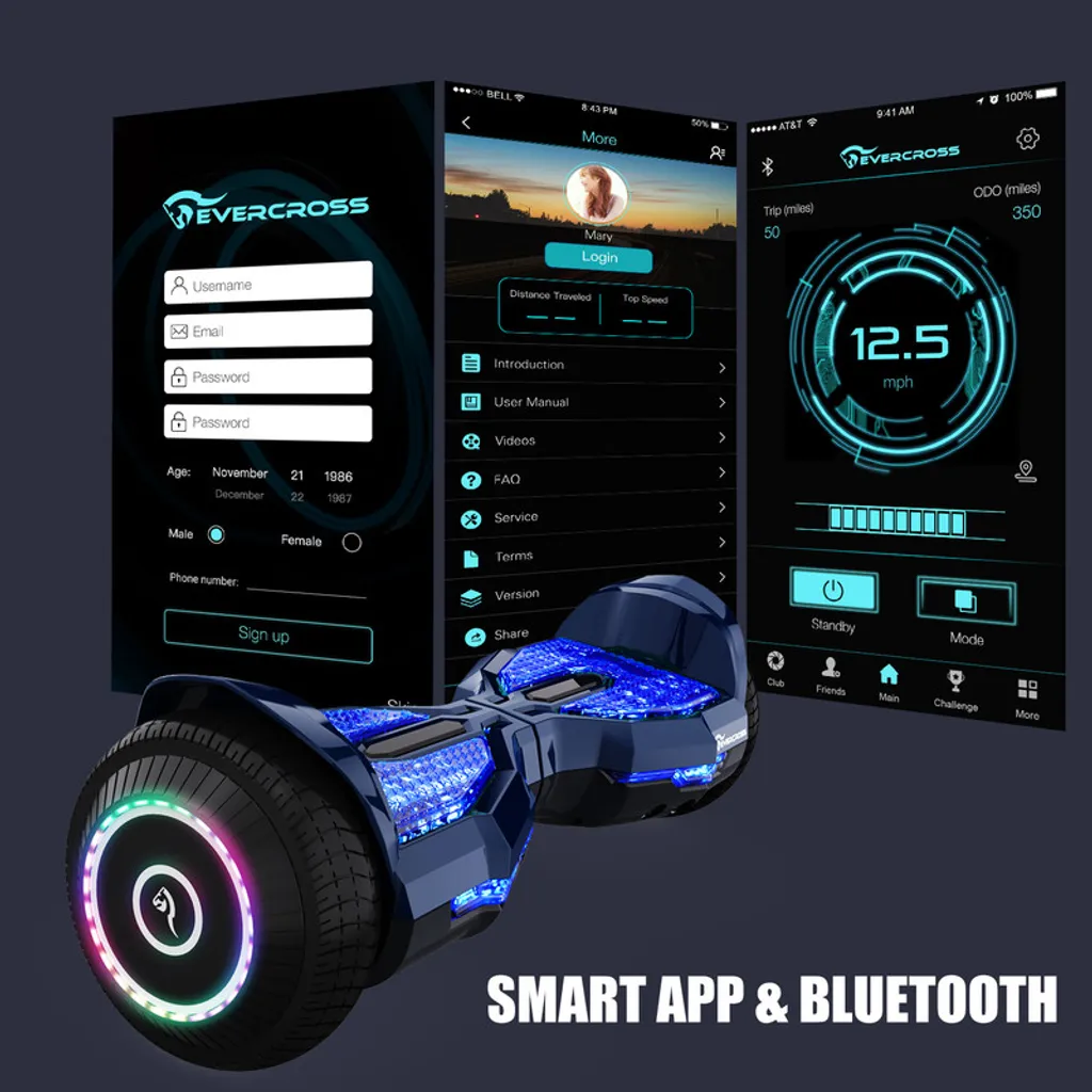 EVERCROSS 6,5 Zoll Hoverboards Mit Sitz, App-fähige Bluetooth Hoverboards, Go Kart Mit 3 Pedallichter, Selbstausgleichender Elektroroller Geburtstag Kinder Erwachsene 4 EVERCROSS 6,5 Zoll Hoverboards Mit Sitz, App-fähige Bluetooth Hoverboards, Go Kart Mit 3 Pedallichter, Selbstausgleichender Elektroroller Geburtstag Kinder Erwachsene – Bild 4