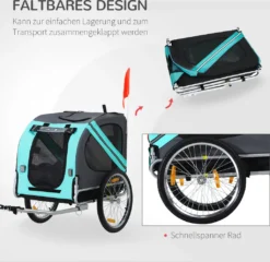 PawHut Hundeanhänger Fahrradanhänger Hundetransporter Hunde Fahrrad Anhänger Für Kleine Mittelgroße Hunde Oxfordstoff Regenschutz Atmungsaktiv Grün 130 X 73 X 90 Cm -Globbervi Verkaufe b7e6bd662d3c0f965d6ca0928e712bc4