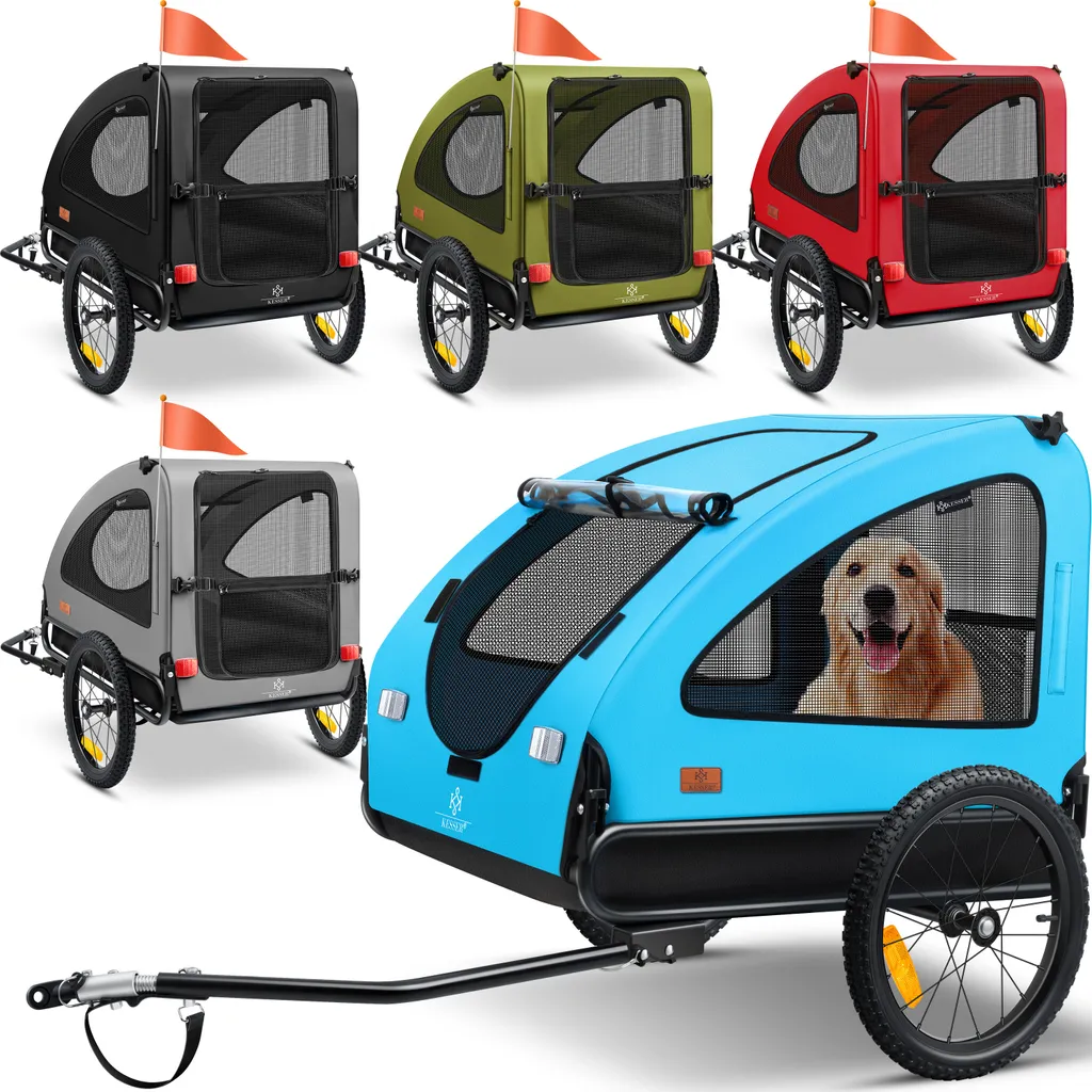 KESSER® Hundeanhänger Boxer 2-in-1 Hundebuggy Fahrradanhänger Groß Ca. 250L Volumen - Inkl. Fahne Und Tasche - 600D Oxford Canvas, Klappbar SmartSpace Concept, Maximale Belastbarkeit: 45kg, Farbe:Schwarz 1 KESSER® Hundeanhänger Boxer 2-in-1 Hundebuggy Fahrradanhänger Groß Ca. 250L Volumen - Inkl. Fahne Und Tasche - 600D Oxford Canvas, Klappbar SmartSpace Concept, Maximale Belastbarkeit: 45kg, Farbe:Schwarz